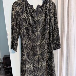 JH Collectibles Black and Gold Patterned Dress